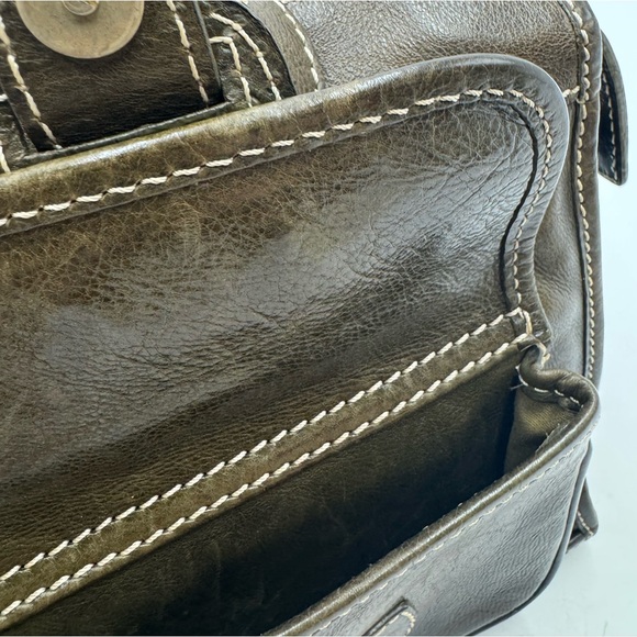 Auth Celine Vintage Olive Green Polished Leather Tote Bag Purse Handbag Preloved - Picture 13 of 16